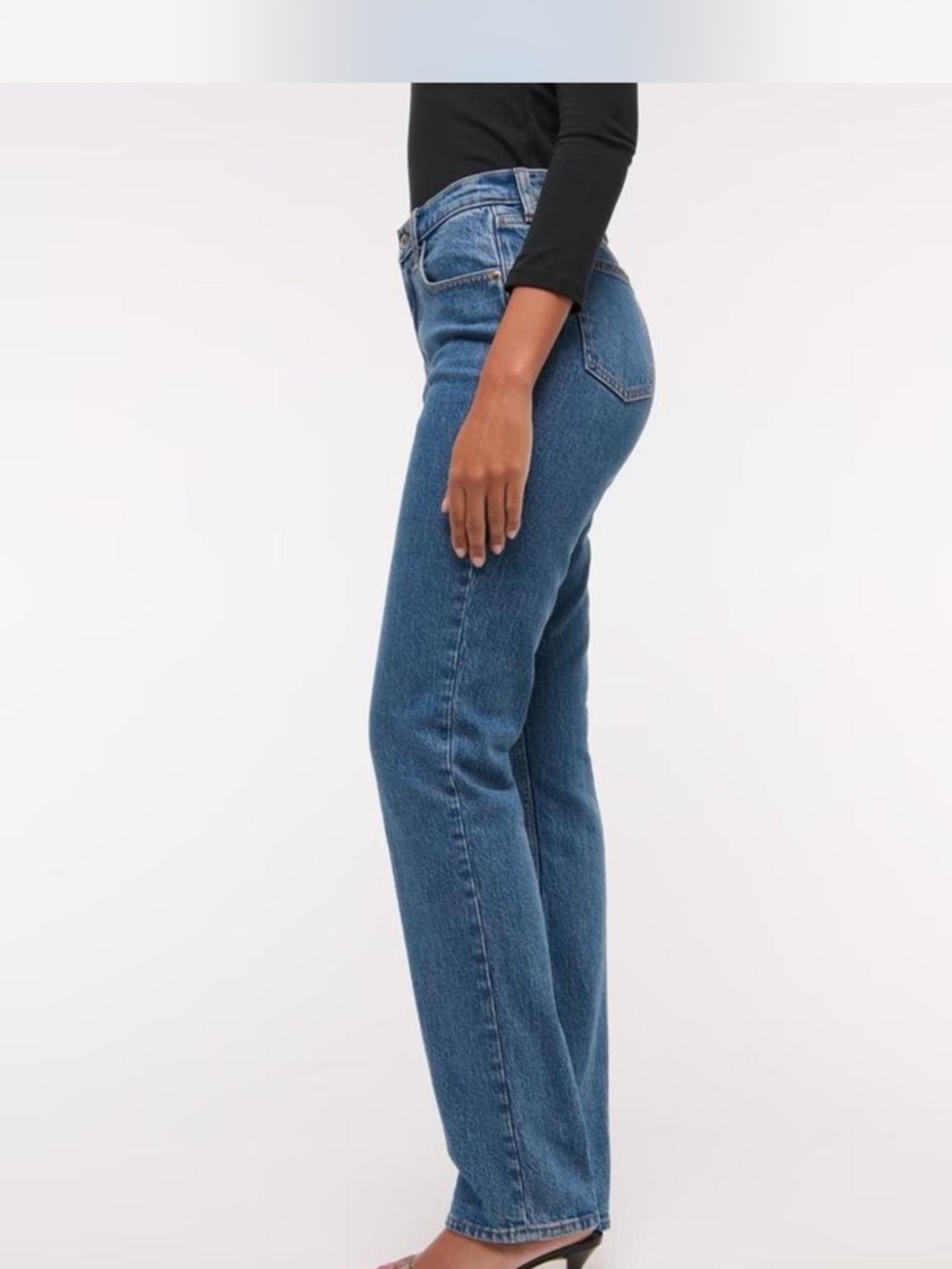 Abercrombie & Fitch Women's Straight-Leg Jeans — Medium Blue